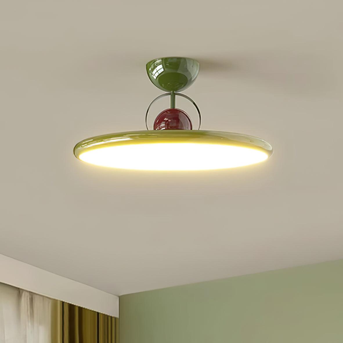 Lampada da soffitto moderna in metallo rotonda con LED
