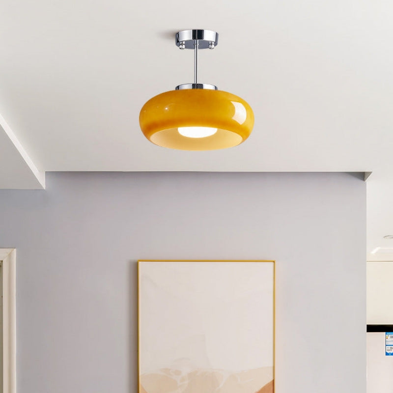 Lampada da soffitto paralume rotondo in vetro