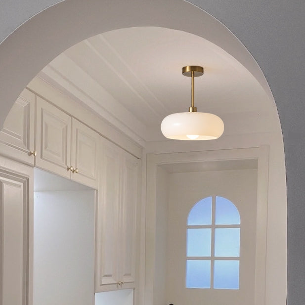 Lampada da soffitto paralume rotondo in vetro