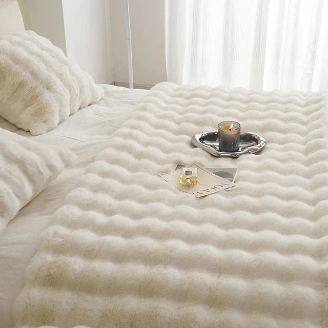 Manta de piel sintética para sofá o cama