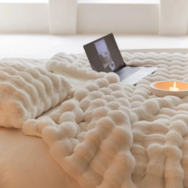 Manta de piel sintética para sofá o cama