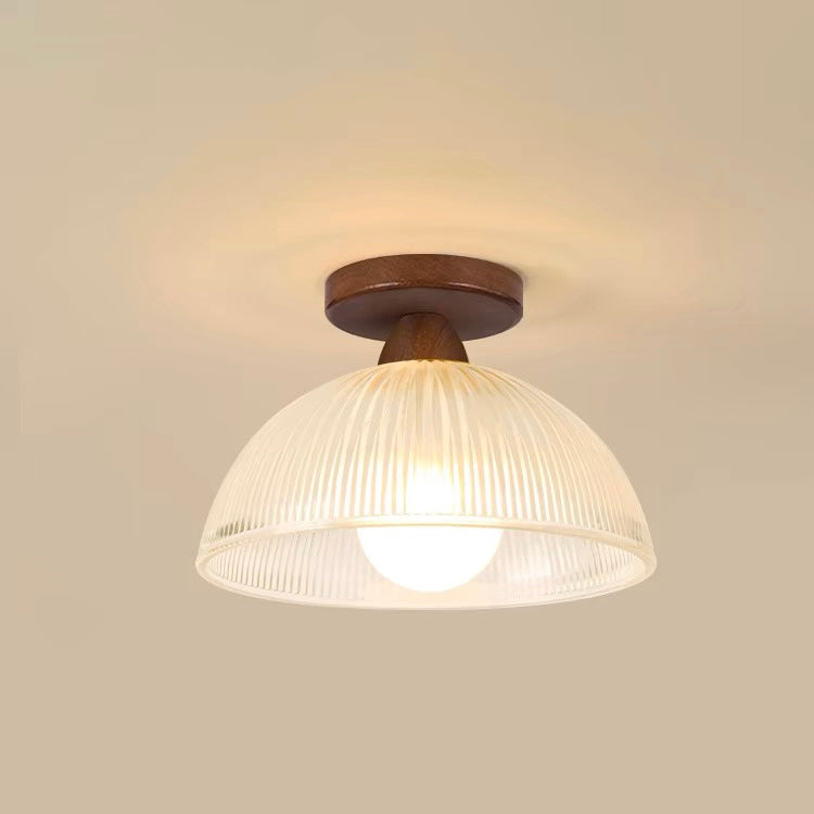 Contemporary Solid Wood and Glass Ceiling Light Fixture for Elegant Home Illumination and Stylish Interior Design