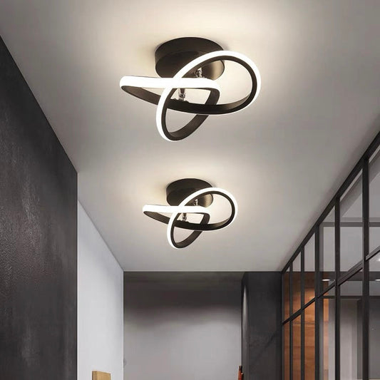 Ceiling Light with LED Black Metal Frame