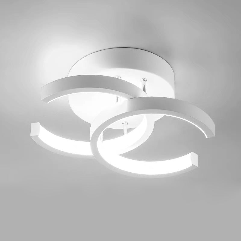 Sleek Modern Metal White LED Ceiling Light Fixture for Contemporary Home Illumination and Stylish Décor