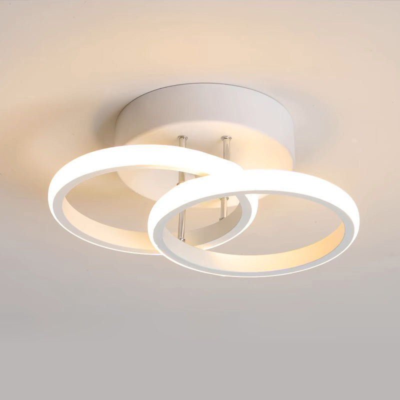 Sleek Modern Metal White LED Ceiling Light Fixture for Contemporary Home Illumination and Stylish Décor