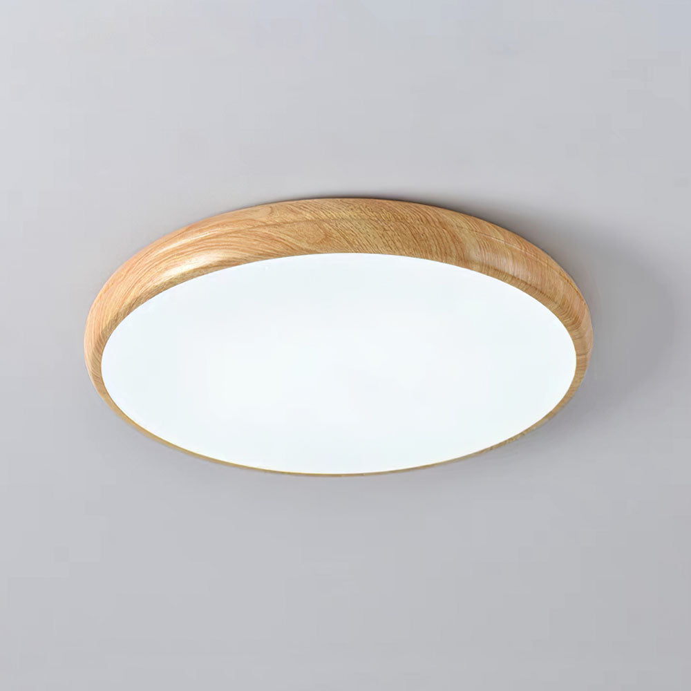 Elegant Simple Wood LED Round Ceiling Light Fixture for Modern Home Interiors - Stylish Illumination Solution