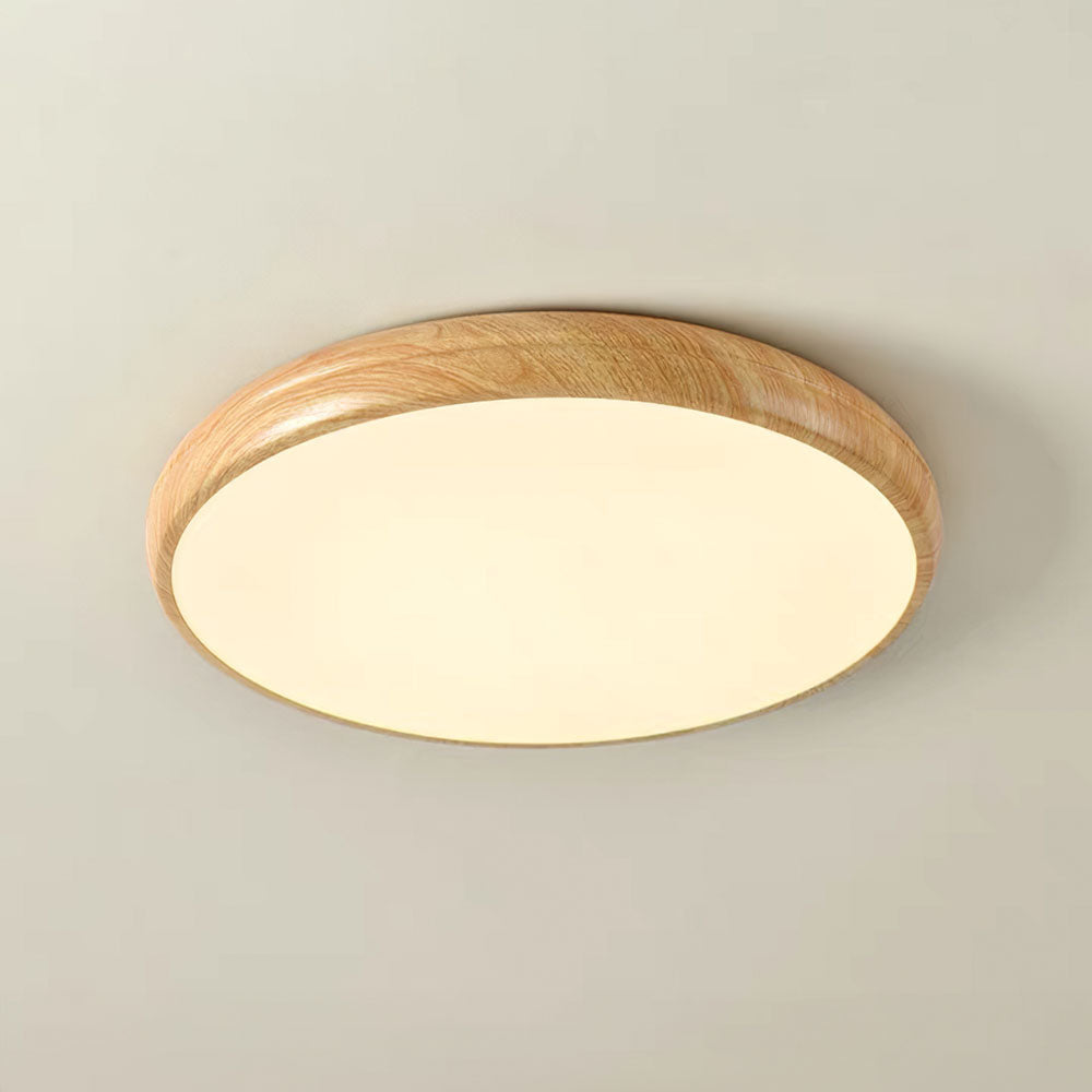 Elegant Simple Wood LED Round Ceiling Light Fixture for Modern Home Interiors - Stylish Illumination Solution