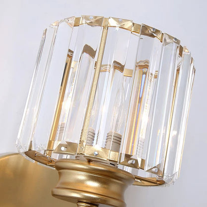 Crystal Glass Wall Light With Modern Arm Design