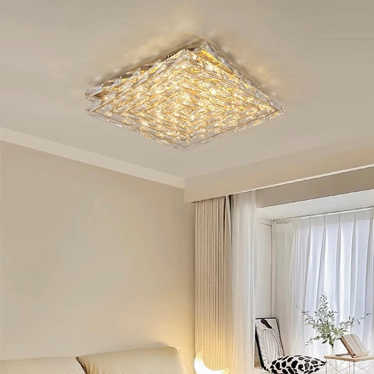 Elegant Crystal LED Ceiling Light Fixture for Luxurious Home Décor and Ambient Illumination - Modern Design, Easy Installation