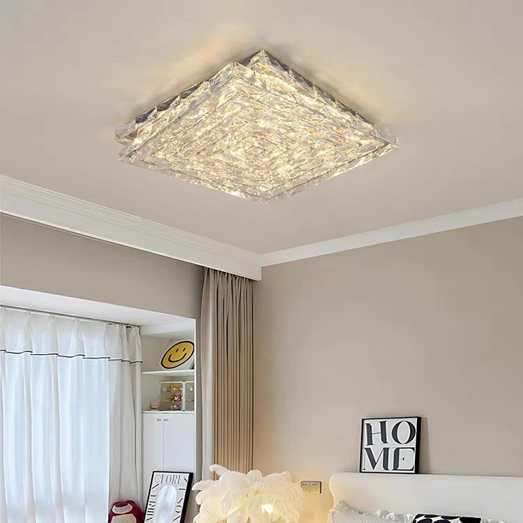 Elegant Crystal LED Ceiling Light Fixture for Luxurious Home Décor and Ambient Illumination - Modern Design, Easy Installation