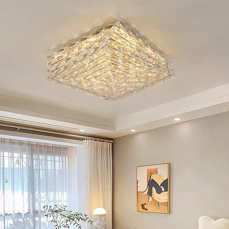 Elegant Crystal LED Ceiling Light Fixture for Luxurious Home Décor and Ambient Illumination - Modern Design, Easy Installation