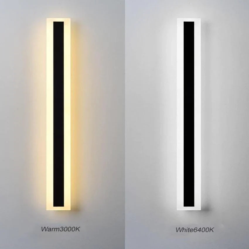 Zewnętrzna lampa ścienna LED w minimalistycznej czerni