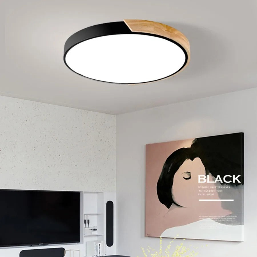 Lámpara de techo de madera LED moderna de montaje empotrado