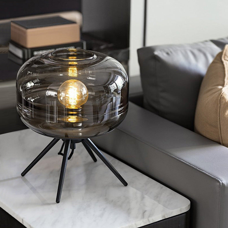 Sleek Modern Bedside Glass Table Lamps for Stylish Bedroom Lighting and Elegant Home Décor - Perfect for Nightstands and Reading.