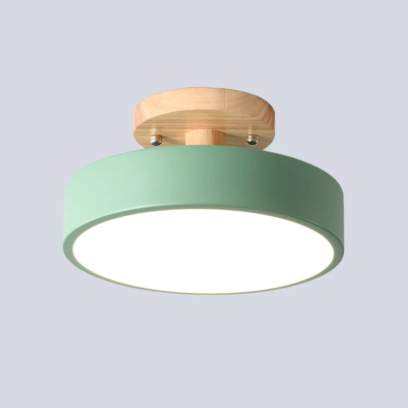 Plafonnier LED en bois à montage affleurant