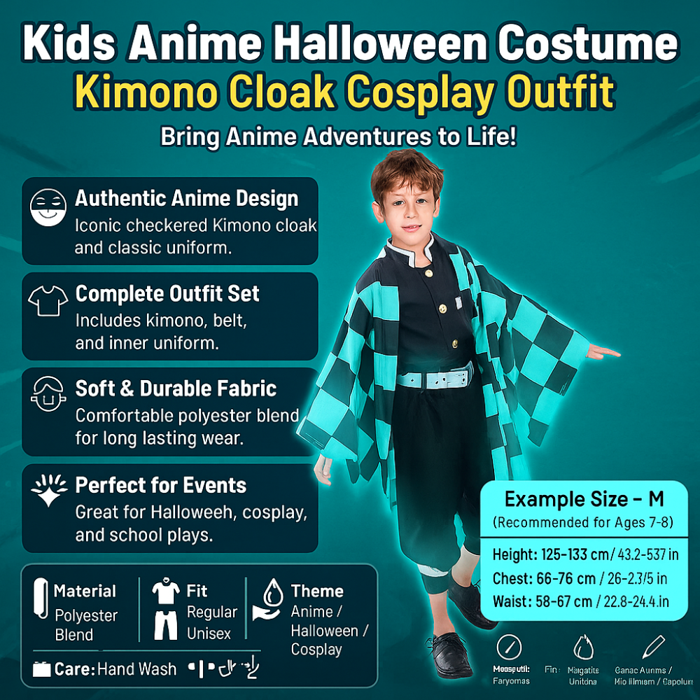 Kids Anime Costume | Kimono Cloak Cosplay Outfit