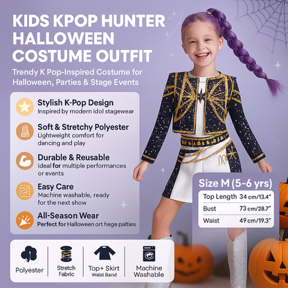 Kids Kpop Hunter Costume Outfit