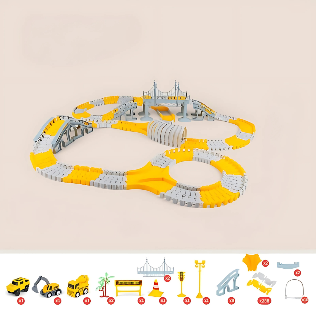 Ensemble de jeu de piste de voiture de construction pour enfants