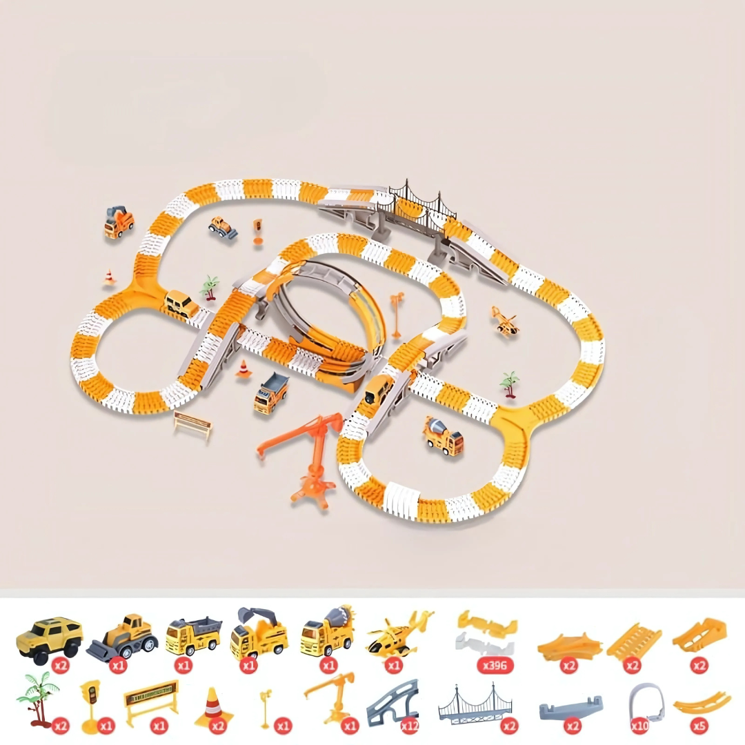 Ensemble de jeu de piste de voiture de construction pour enfants