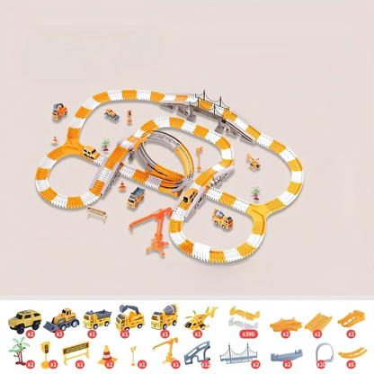 Ensemble de jeu de piste de voiture de construction pour enfants