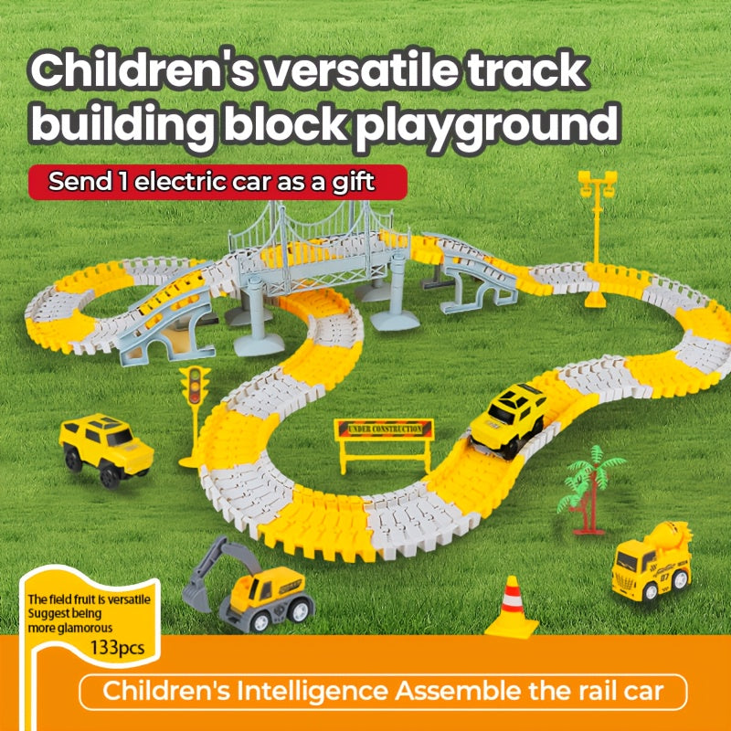 Ensemble de jeu de piste de voiture de construction pour enfants