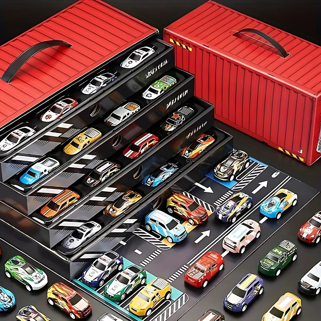 Kids Diecast Car Track Garage Playset