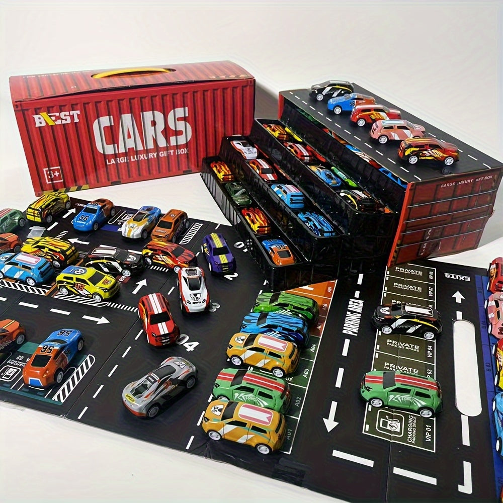 Kids Diecast Car Track Garage Playset
