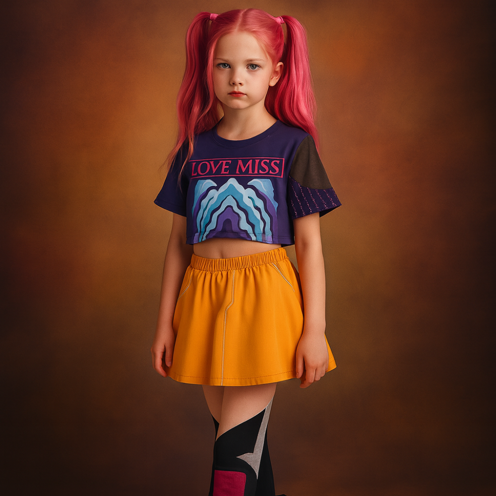 Costume Kpop Halloween pour enfants Veste scintillante Haut Short Tenue de danse
