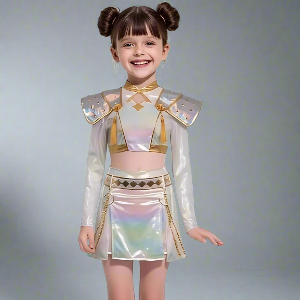 Kpop Halloween Costume Girls Holographic Outfit