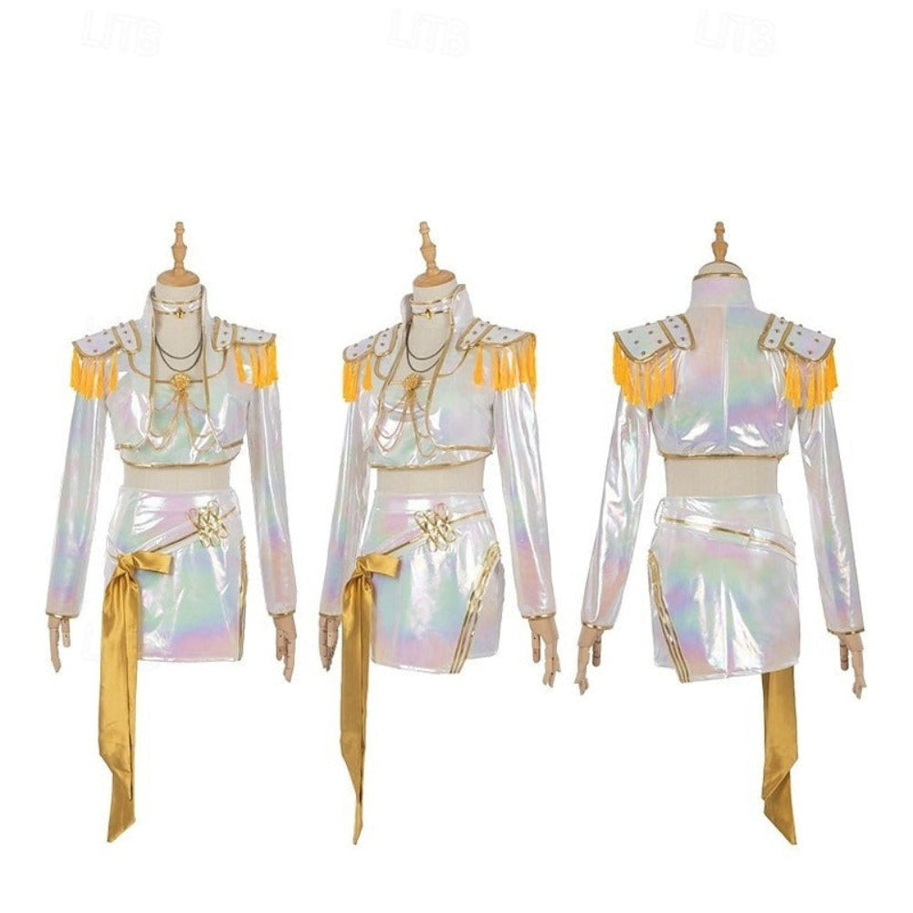 Kpop Halloween Costume Girls Holographic Outfit