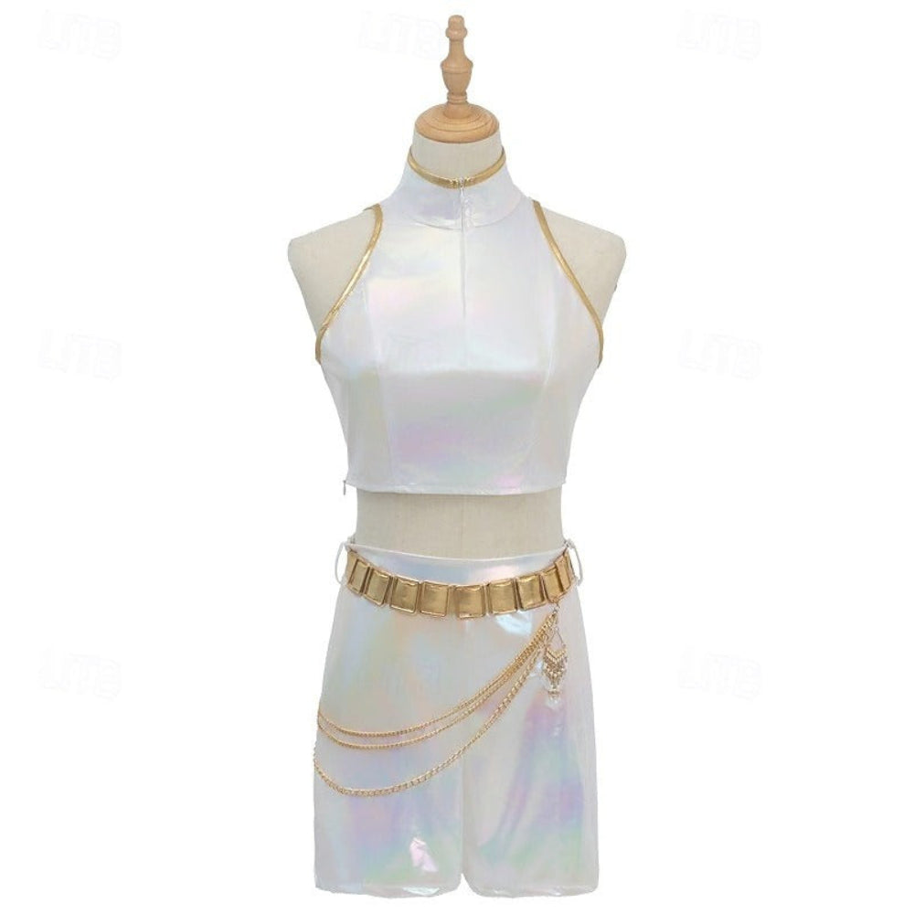 Kpop Halloween Costume Girls Holographic Outfit
