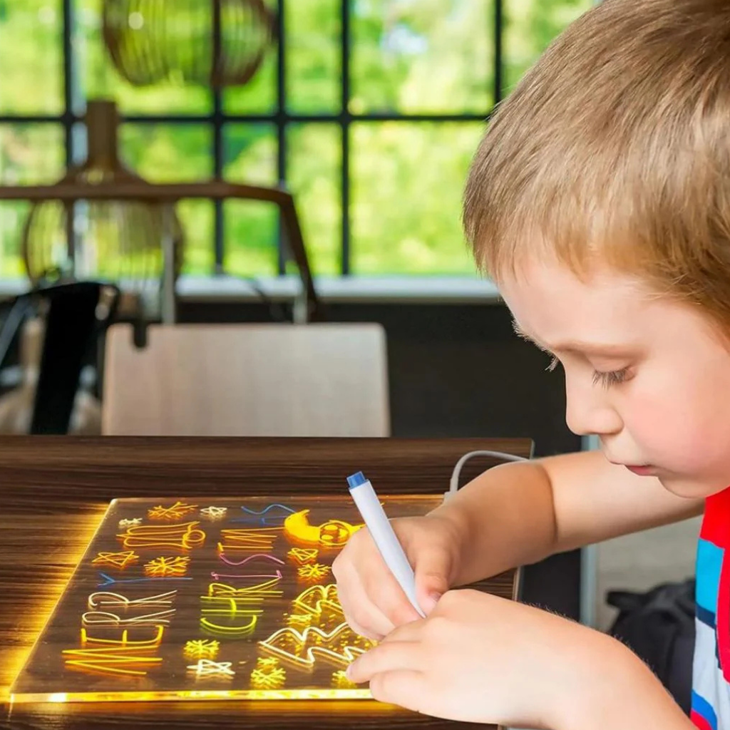 Kinder LED Zeichenbrett Leuchtendes Acryl Schreibtablett