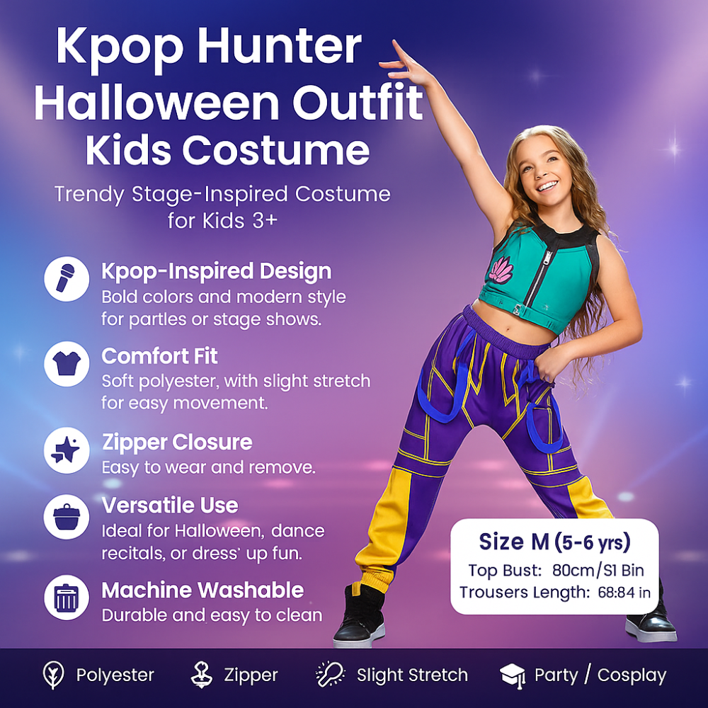 Kpop Hunter Halloween Outfit Kids Costume
