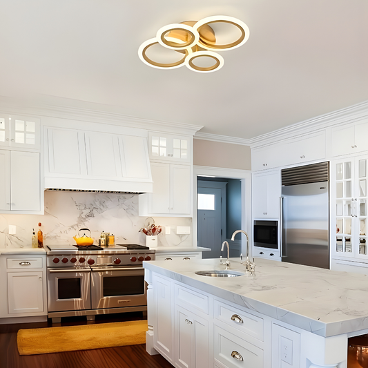 LED Ceiling Light Semi Flush Mount Lighting Modern Metal Acrylic