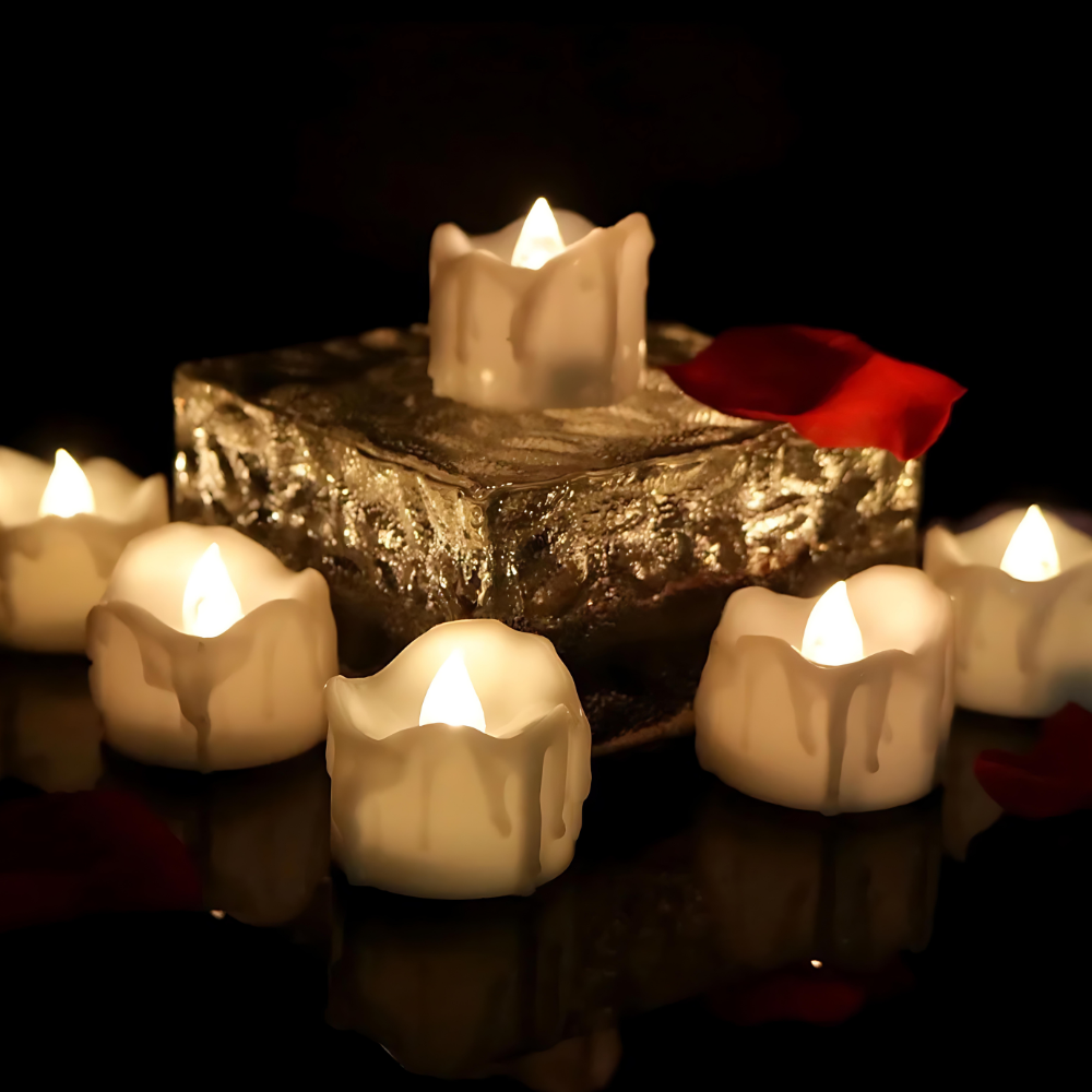 Świece LED bez płomienia zasilane bateriami realistyczne migotanie światła