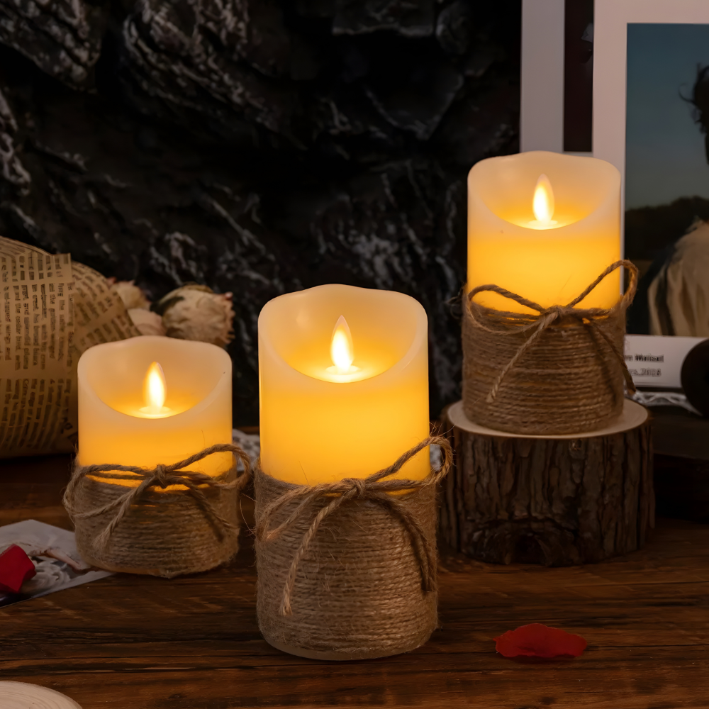 Zestaw świec LED bez płomienia z realistycznym migotaniem na baterie