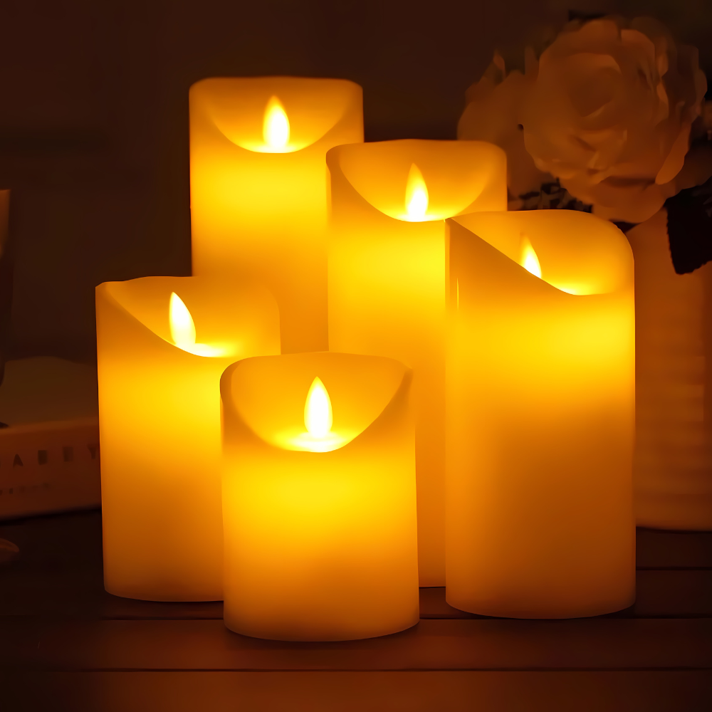 Zestaw świec LED bez płomienia z realistycznym migotaniem na baterie