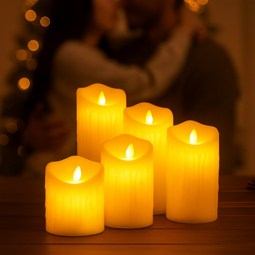 Zestaw świec LED bez płomienia z realistycznym migotaniem na baterie