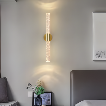 Aplique de pared LED moderno cristal luz de tocador para baño y dormitorio