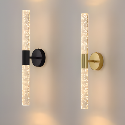 Aplique de pared LED moderno cristal luz de tocador para baño y dormitorio