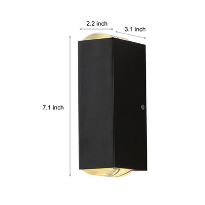Outdoor Black Aluminium Wall Light LED Up Down
