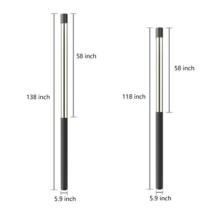 Lumière de borne LED extérieure poteau en aluminium noir