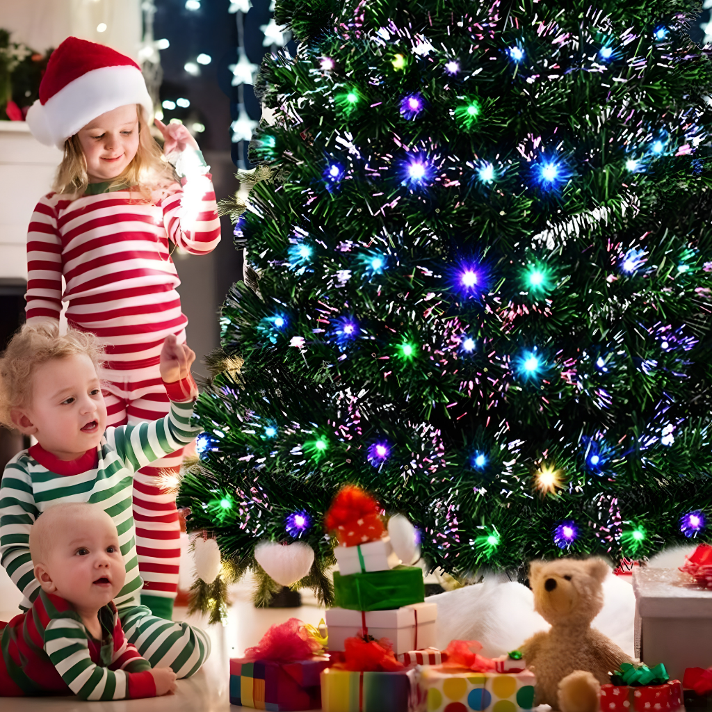Grand arbre de Noël artificiel premium pré-éclairé hiver merveilleux