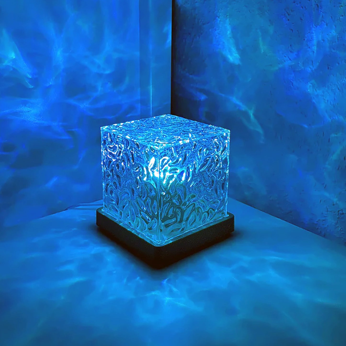 Lámpara de mesa LED con efecto de ondas de agua