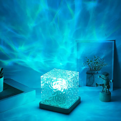 Lámpara de mesa LED con efecto de ondas de agua