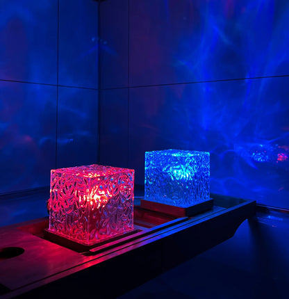 Lámpara de mesa LED con efecto de ondas de agua