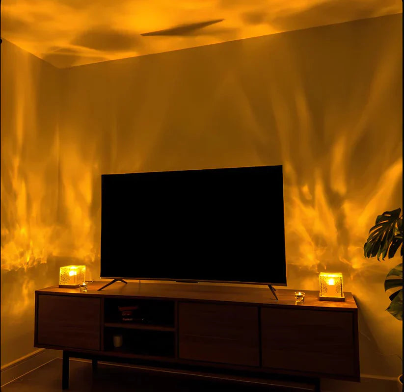 Lámpara de mesa LED con efecto de ondas de agua