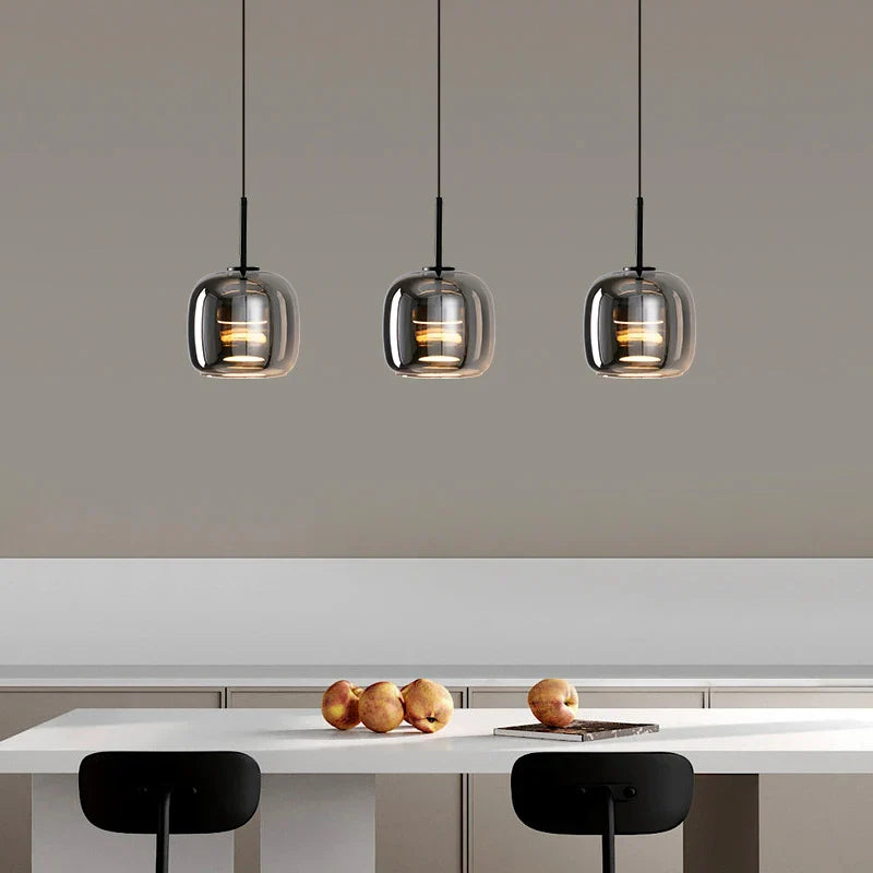 Nordic Grey Multi-Head Designer Pendant Light for Modern Kitchen Illumination and Stylish Home Décor