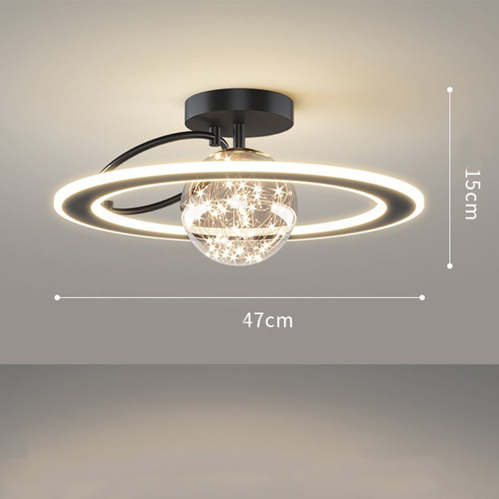 Modern Golden Starry Glass Ceiling Light Fixture for Elegant Home Décor and Ambient Illumination