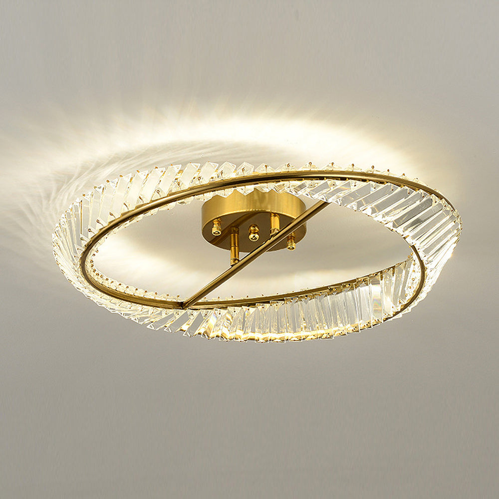 Modern Round LED Crystal Ceiling Light Fixture for Living Room Ambience and Elegance